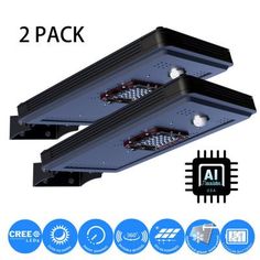 two pack of led street lights for commercial use