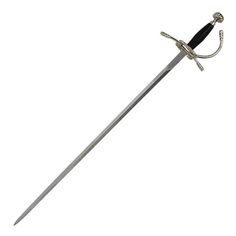 As seen in the movie The Princess Bride! Copied directly from the original prop sword, this stunning replica of the Dread Pirate Roberts sword has a high-quality, hand-forged blade made from high-carbon spring steel (SAE5160) and features a full-tang construction. The handle has chrome plated aluminum accents and is wrapped in genuine buffalo leather. The guard and pommel are chrome-plated brass. Each replica also includes a numbered, wall hanging mango-wood display and a certificate of authenti Pirate Props, Dread Pirate Roberts, The Princess Bride, The Guard, Indoor Toys, Arm Armor, Replica Prop, Princess Bride, Spring Steel