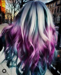 Long Hair Bright Color Ideas, Unique Dyed Hair Color Trends, Crazy Color Hair Ideas, Unique Dyed Hair, Bright Coloured Hair, Unique Hair Dye Ideas, Vibrant Hair Color Ideas, Galaxy Hair Color