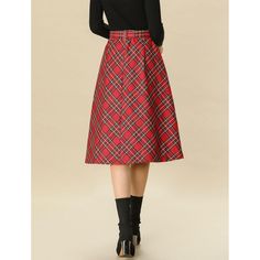 The elegant A-Line swing flare drape silhouette gives you reliable coziness all around the year. Updating your plaid collection with this belted tartan skirt that features a swing flare skirt hem. The chic check and comfortable fabric make this charming pleated skirt a young preppy favorite. Merging classic feminine and modern style, this plaid skirt with a removable belt perfectly shows your charming silhouette. Christmas Tartan, Styles Hairstyles, Tartan Skirt, Outfits Classy, Women's Skirts, Plaid Skirt, Vintage Style Outfits, Plaid Skirts, Chic Woman