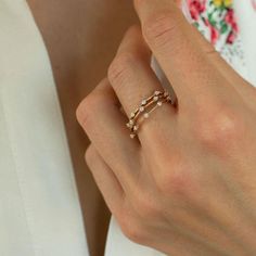 String Lights Ring - Fewer Finer Engagement Ring And Wedding Band, Ring Spacer, Alternative Metal, Light Ring, Ring Stack, Ring Sizes, Jewelry Inspo, The Space, Stacking Rings