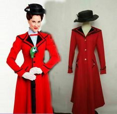 an image of a woman in red coat and hat