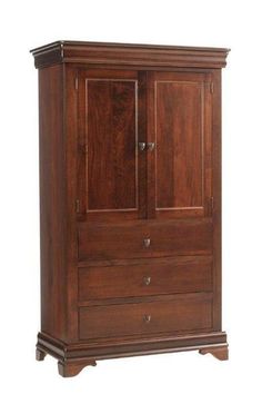 an armoire with two doors and drawers