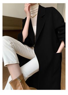 Features: Style: Elegant Occasion: Daily Material: Wool Sleeves: Long Sleeves Neckline: Turnover Collar Pattern: Belt Design Type: Wool Overcoats for Women Season: Fall/Spring/Winter Size Bust Length cm inch cm inch S 115 45 105 41 M 120 47 110 43 L 125 49 113 44 Long Sweater Coat For Workwear, Long Solid Color Outerwear For Office, Casual Wool Coat For Office In Winter, Solid Color Wool Coat For Work, Long Sleeve Solid Color Wool Coat For Work, Long Winter Outerwear For Office, Long Winter Office Outerwear, Long Outerwear For Office In Winter, Black Single-breasted Wool Coat For Spring