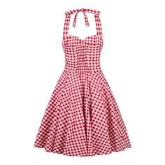 Fitted Retro Vintage Dress For Picnic, Retro Plaid Dress For Picnic, Red Fitted Plaid Summer Dress, Fitted Gingham Retro Vintage Dress, Retro Fitted Gingham Vintage Dress, Fitted Gingham Vintage Dress, Fitted Vintage Gingham Dress In Retro Style, Retro Fitted Plaid Summer Dress, Red Sleeveless Plaid Dress For Summer