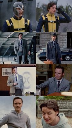 many different pictures of men in suits and ties