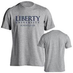 Liberty University Flames School of Law Short Sleeve T-Shirt This Liberty University Flames School of Law Shirt will no doubt be your go-to tee all season long not only in Lynchburg, Virginia, but everywhere you go. Wear this tee with pride and let everyone know your passion and appreciate for the Liberty University School of Law. This is a great shirt to give as a Graduation, birthday, or Christmas holiday!Solids 100% CottonHeathers Poly/Cotton BlendSimple and stylish shirt designFull front hig Heather Grey Graphic Tee With Text Print, Casual Athletic Heather T-shirt With Logo, Heather Grey Graphic Tee With Letter Print, Gray Short Sleeve T-shirt For College, Casual Heather Grey Pre-shrunk T-shirt, Casual Pre-shrunk Heather Grey T-shirt, Heather-colored Graphic Tee With Text Print, Casual Athletic Heather T-shirt With Letter Print, Athletic Heather Short Sleeve Top With Text Print