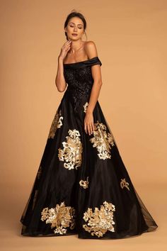 Long Off The Shoulder Dress, Off Shoulder Evening Gown, Beautiful Evening Gowns, Character Fashion, Dress Elegant Long, Colorful Dresses Formal, Formal Dresses With Sleeves, Dream Outfits, Satin Tulle