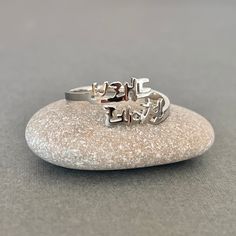 This listing is for a personalized double Korean name ring in sterling silver. The sample ring was made with 2 names, Brad at the top and Rachel at the bottom in Korean in the font #6. Please check the font options in the pictures (the font #1, 2, 4, and 11 are not available for this listing.) The band is about 2 mm.  The ring can be made with up to 4 Korean combined characters at the top and 4 Korean combined characters at the bottom. All orders come gift-wrapped. Avoid dust, moisture and direc Korean Characters, Korean Jewelry, Name Ring, Name Rings, Korean Name, Modern Ring, Sentimental Gifts, Rings Statement, Sterling Silver Ring