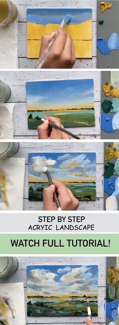 step by step acrylic painting process for beginners to learn how to paint