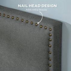 HOMCOM knows how to bring elegance to a bedroom with this nailhead trim full bed headboard. The lightweight design makes it easy to lift and place on top of your bed frame, and for added security, use the included screws and stabilize against the wall. The cloth covering and sponge padding makes the full headboard super comfortable to lean back against while lying in bed reading or watching videos on your phone. Bring that elegant design to your bedroom with this HOMCOM fabric backboard for bed. Backboards For Beds, Full Bed Headboard, Wall Mounted Headboards, Full Size Headboard, Lying In Bed, Full Headboard, Headboard Wall, Bed Headboard, Headboard Designs