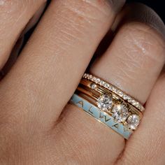 Stacking Rings | Create a Custom Engagement Ring – Marrow Fine Always Band, Blue Enamel Ring, Enamel Wedding Band, Always Ring, Marrow Fine, Memory Ring, Enamel Rings, Honey Jewelry, Forever Rings