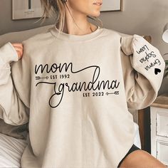 Grandma Sweatshirt, Grandma Sweater, Personalized Grandma, Grandma Shirts, Grandma Gift, Mom And Grandma, Custom Sweatshirts