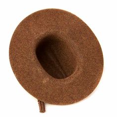 Mini Brown Flocked Cowboy Hat. This Mini Brown Flocked Cowboy Hat is a darling accessory fit for a western look! The small cowboy hat makes for a darling placeholder or favor for western-themed parties, barbecues, and weddings. Utilize it as a gift package decoration for those friend and family cowboys, western lovers, and horse lovers!    This precious hat is covered in rich velveteen coating and its crown is detailed with matching shiny rope trim. Brown Felt Hat Band For Country Events, Brimmed Brown Boater Hat For Country Events, Brown Brimmed Boater Hat For Country Events, Adjustable Brown Boater Hat For Country Events, Western Brown Felt Hat Bands, Brown Mini Hat With Short Brim For Rodeo, Brown Brimmed Mini Hat For Rodeo, Country Style Brown Mini Hats With Curved Brim, Adjustable Brown Mini Hat For Rodeo