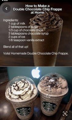 two cups of coffee with whipped cream and chocolate toppings