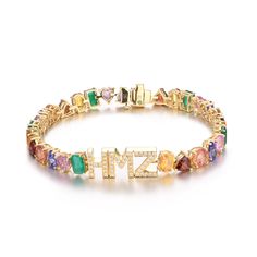 18K Gold Precious / Semiprecious Stones Diamond Initial .30 Cts We will contact you for further details after your purchase. Please insert your initial below. Please allow 6-8 weeks for delivery. All prices are in US Dollars. Luxury Multi-stone Tennis Bracelet For Anniversary, Luxury Multicolor Gold Bracelet As A Gift, Luxury Multicolor Gold Bracelet As Gift, Luxury Multicolor Gold Bracelet For Gift, Luxury Gold Diamond Bracelet With Multi-stone, Luxury Multi-stone Bracelets As Gift, Gold Multi-stone Diamond Bracelet As Gift, Gold Diamond Multi-stone Bracelets, Gold Diamond Bracelets With Multi-stones