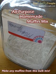 an all purpose homemade muffin mix in a jar