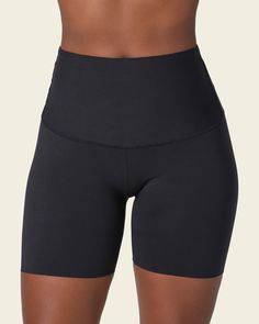 Moderate compression high-waisted shaper slip short#color_700-black Slip Shorts, Layered Fabric, Leg Bands, Legging Sport, Compression Fabric, Moisture Wicking Fabric, Moisture Wicking, Porter, Perfect Fit