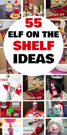 55 creative Elf on the Shelf ideas displayed through various themed setups. Elf On The Shelf Tricks For Kids, Elf On The Shelf Kits To Sell, Elf On A Shelf Ideas, Interactive Displays, Elf Kit, Elf On A Shelf, Elf Activities