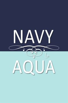 the navy and aqua logo on a blue background