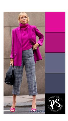 Colourful Work Outfit, Magenta Fashion, Colour Combinations Fashion, Color Combos Outfit, Mode Kimono, Winter Typ, Color Blocking Outfits, Color Combinations For Clothes, Bright Winter