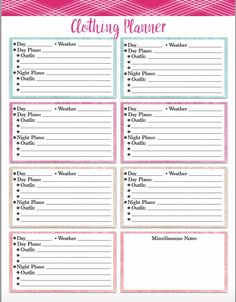 the free printable clothing planner is perfect for any woman to use in her closet