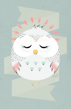 'Friendly Owl' by Noisette Art Vampire, Dengeki Daisy, Owl Art Print, Owl Wallpaper, Owl Collection, Owls Drawing, Hoot Owl, Owl Pictures, Planner Dashboard