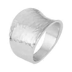 Accessorize your look with the modern style of this sterling silver hammered cigar band ring. Click on this JEWELRY & WATCHES GUIDE to learn about fit, styles, materials and more!RING DETAILS Width: .63 in. Metal: sterling silver Packaging: boxed Color: Grey. Gender: female. Age Group: adult. Affordable White Sterling Silver Midi Rings, Modern Wide Band Ring With Hammered Detail, Modern Metal Wide Band Ring For Anniversary, Modern Hammered Wide Band Jewelry, Modern Hammered Wide Band Ring, Formal Hammered Wide Band Ring, Modern Silver Hammered Rings, Modern Hammered Silver Rings, Pink Tourmaline Engagement Ring