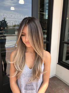 Brunette balayage @hairbykarissa Straight Balayage Hair Blonde, Blonde Balayage On Black Hair, Balayage On Black Hair, Balayage Straight, Black Hair Balayage, Balayage Hair Dark, Brunette Balayage Hair