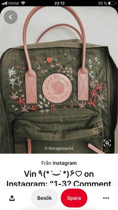 Kanken Embroidery, Backpack Embroidery, Basement Doors, Succulent Painting, Backpack Decoration, Cute School Supplies, Cute Embroidery, Macrame Ideas, Sewing Kit