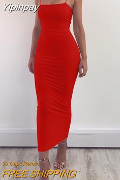 Shipping: Worldwide Express Shipping AvailableDelivery time: 🚚7-15Days Fast ShippingReturns: Fast refund,💯100% Money Back Guarantee.Brand Name: SIBYBOSleeve Style: Spaghetti StrapSilhouette: StraightNeckline: StraplessStyle: Sexy & ClubDresses Length: Mid-CalfMaterial: PolyesterMaterial: SpandexOrigin: CN(Origin)Closure Type: PulloverType: StrapsFabric Type: Chemical FiberMaterial Composition: Synthetic fiberWaistline: Natural FactorsPattern Type: SolidSleeve Length(cm): SleevelessAge: Ages 18 Summer Bodycon Dress With Spaghetti Straps For Dinner, Red Strapless Stretch Maxi Dress, Summer Spaghetti Strap Bodycon Dress For Dinner, Fitted Red Maxi Dress, Summer Dinner Bodycon Dress With Stretch, Red Solid Color Maxi Dress, Solid Color Backless Party Dress, Red Maxi Length Bodycon Party Dress, Red Maxi Length Bodycon Dress For Party