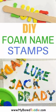 this diy foam name stamps is so cute and easy to make