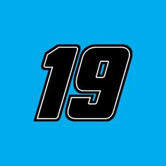 the number nineteen nine in black and white on a blue background