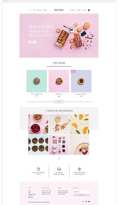 the website is designed to look like it could be used for food and desserts