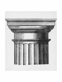 an old drawing of a roman column