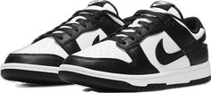 Retro Sneakers, Us Man, Nike Dunk Low, Dunk Low, Black And White Design, Nike Dunks, Sneakers Black, White Leather, Stockings