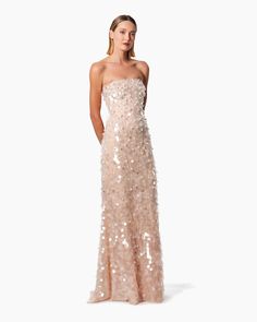 Pearl & Paillette Strapless Gown - Ready-to-Wear | Carolina Herrera Carolina Herrera Gown, Carolina Herrera Dresses, Bridesmaid Attire, Fancy Gowns, Weekend Dresses, Long Gown Dress, Grad Dresses, Strapless Gown, Fantasy Dress