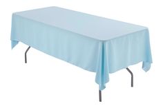 a light blue tablecloth on a white background