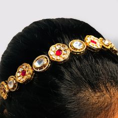 This is a beautiful Sheeshphool/Mathapatti, made with Kundan. This work well with all types of clothing, whether it be formal attire or a casual party. Eye-catching and unique jewellery that will set you apart. Gift this piece to a loved one, and see their face light up with joy. Best for gifting or for personal use, wear it to any occasion and be in the spotlight. Types Of Clothing, Kids Handicraft, Saree Petticoat, Saree Jewellery, Silver Pooja Items, Glass Bangles, Silver Toe Rings, Gold Chain With Pendant, Kundan Earrings