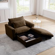 a living room scene with focus on the couch and coffee table in the center area