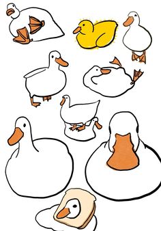 an image of ducks and eggs on a white background