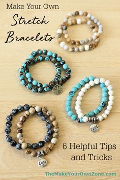 Bead Stretch Bracelets Diy, Making Bead Bracelets How To, How To Make Crystal Bead Bracelets, Stretch Beaded Bracelets Diy How To Make, Diy Bead Bracelets Stretch, Diy Bracelets Braided, Making Boho Jewelry, Beaded Stretchy Bracelet Ideas