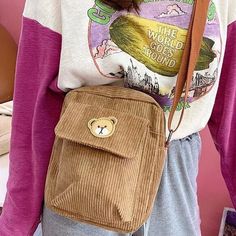 Material: The tote bag is made of soft corduroy on the outer layer and high-quality cotton cloth on the inner layer, which is comfortable and durable, simple and casual. It is a good handbag in life.Size: 7.87" x 6.69" x 1.97", which can satisfy your daily work, leisure and school study.Fashion design: This handbag uses the embroidered bear design, which adds fun to the handbag. It can be used as a casual shoulder bag, university school bag, and work bag. Daily Use Corduroy Canvas Bag With Pockets, Corduroy Canvas Bag With Pockets For Daily Use, Corduroy Tote Bag For School, Trendy Corduroy Canvas Bag With Pockets, Large Capacity Corduroy Shoulder Bag For School, Corduroy Canvas Bag With Pockets For School, Corduroy Tote Canvas Bag For School, Corduroy Canvas Shoulder Bag With Pockets, School Canvas Corduroy Bag With Pockets