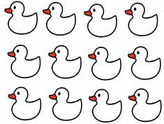 a set of nine rubber ducks in different positions