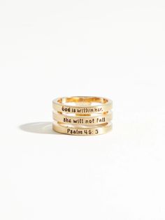 Psalm 46:5 Ring | Altar'd State Triple Band Ring, Christian Motivation, Jesus Is Life, Ring Stack, Christian Quotes Inspirational, A Daily Reminder, Girly Jewelry