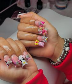 Unique Acrylic Nails, Acrylic Nails Coffin Short, Nail Jewelry, Pink Acrylic Nails, Acrylic Nails Coffin, Dope Nails, Almond Nails, French Nails, White Nails