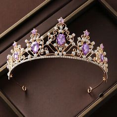 Purple Tiara, Quince Crowns, Quince Crown, Diadem Wedding, Rapunzel Crown, Rapunzel Wedding, Tangled Wedding, Purple Quince, Quinceanera Tiaras