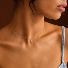 14K Gold Cross Necklace, Box Chain Cross Necklace, Religious Jewelry, Dainty Necklace, Gift for Her, Christmas Gift DETAILS: ♥ All of our products are handmade. ♥ All your orders are shipped in a minimalist gift box. ♥ We use High Quality 925K Sterling Silver  ♥ 14K Gold Filled and Rose Gold Filled (0.5micron) in all of our products. ♥ This love minimalist cross necklace will accompany your sparkle and will be a very special gift on special occasions such as mother's day, birthday, graduations, Simple Cross Jewelry For Gifts, Minimalist Cross Pendant Jewelry Gift, Minimalist Clavicle Chain Jewelry For Birthday Gift, Minimalist Clavicle Chain Jewelry As Birthday Gift, Minimalist Gold Jewelry With Gift Box, Simple Clavicle Chain Jewelry For Gifts, Simple Clavicle Chain Jewelry As Gift, Minimalist Charm Necklaces, Dainty Gold Cross Necklace