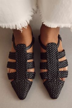 Angel Alarcon Fisherman Flats | Anthropologie Woven Flats, Back Shoes, Metallic Shoes, Shoes Outfit, Window Shopping, Women's Flats, The Angel, Shoe Obsession