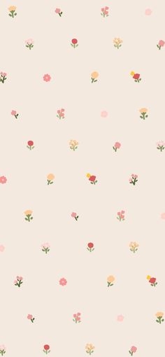 a pink wallpaper with small flowers on it